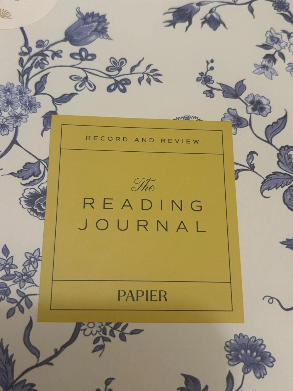 NWT Papier Spiral Bound Blue Floral Reading Journal